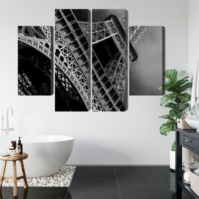 Ljuddämpande tavla - Black and white eiffel tower