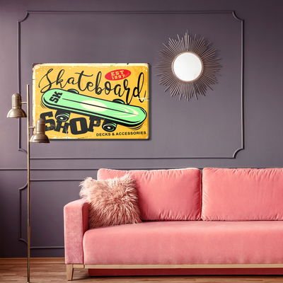 Ljuddämpande tavla - Skateboard and retro