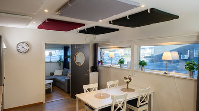 Ljudabsorbering till tak - PES ceiling fabric