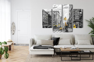 Ljuddämpande tavla - View of the street of new