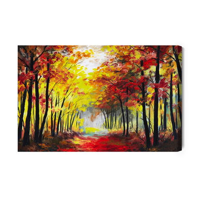 Ljuddämpande tavla - A forest landscape in autumn