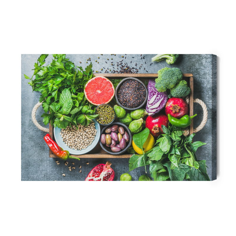 Ljuddämpande tavla - Vegetables, fruits and spices