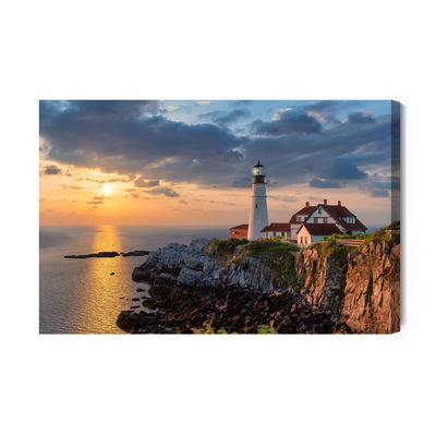 Ljuddämpande tavla - Sunrise and the lighthouse