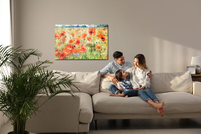 Ljuddämpande tavla - Watercolor poppies