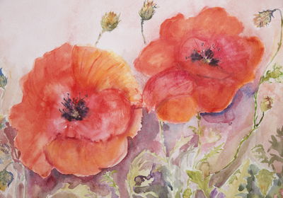 Ljuddämpande tavla - Poppies as painted