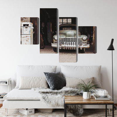 Ljuddämpande tavla - Old car in vintage style