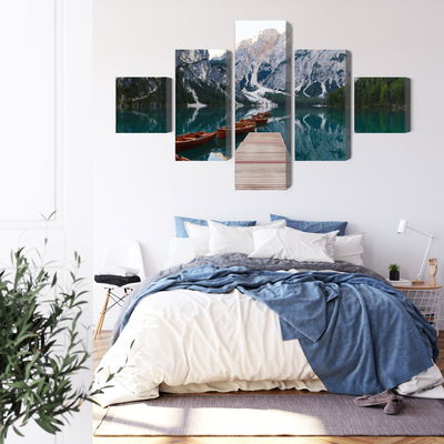 Ljuddämpande tavla - Lake braies in Italy