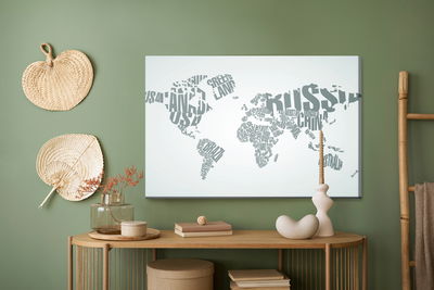 Ljuddämpande tavla - World map with inscriptions