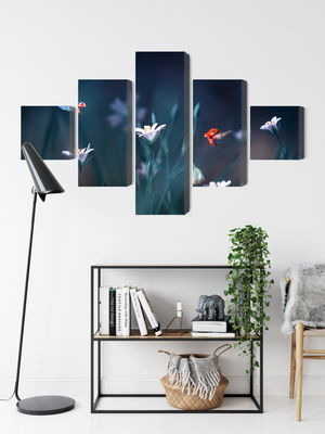 Ljuddämpande tavla - Ladybugs and wildflowers