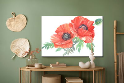 Ljuddämpande tavla - Red poppies painted