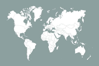 Ljuddämpande tavla - World map on a gray