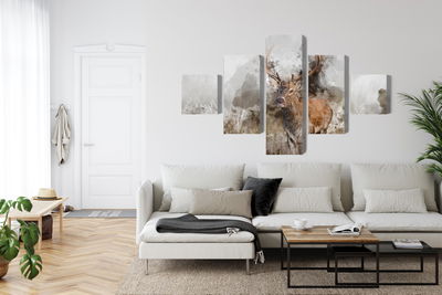 Ljuddämpande tavla - A deer painted with 3d