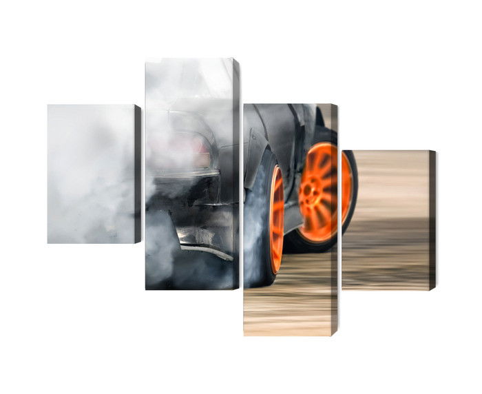 Ljuddämpande tavla - Drifting car in a puff