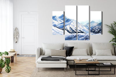 Ljuddämpande tavla - Watercolor mountain peak