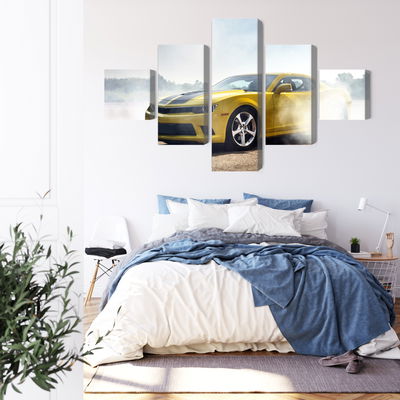 Ljuddämpande tavla - 3d drifting yellow car