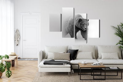 Ljuddämpande tavla - Bear in the fog 3d