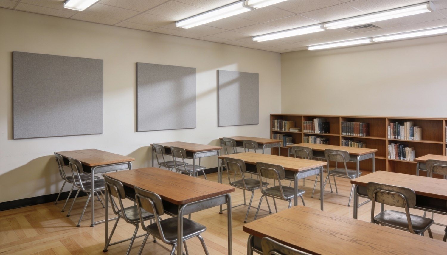 Ljudabsorbera skolsal