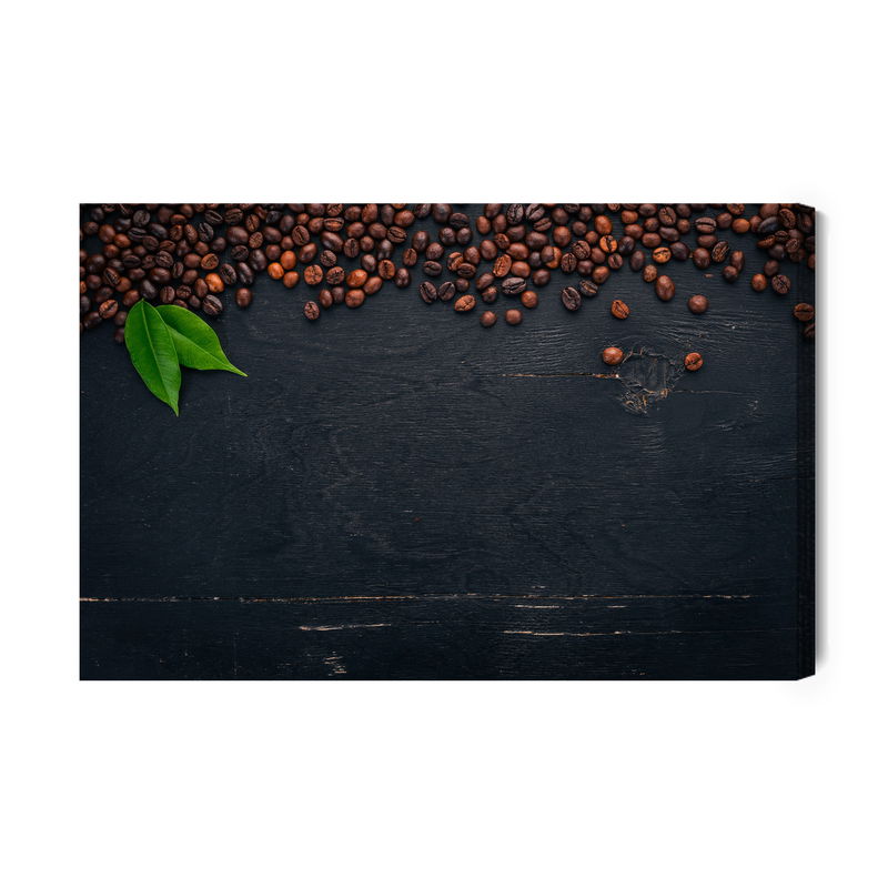 Ljuddämpande tavla - Coffee on a wooden background