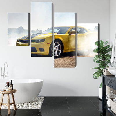 Ljuddämpande tavla - 3d drifting yellow car