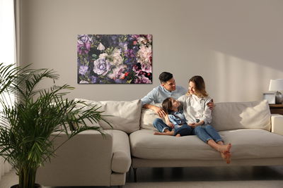 Ljuddämpande tavla - Peony roses in watercolor