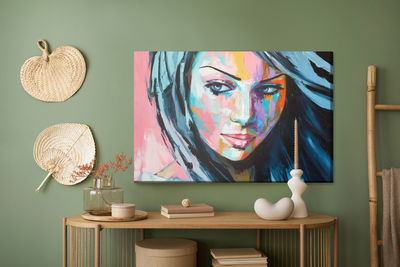 Ljuddämpande tavla - Colorful female portrait