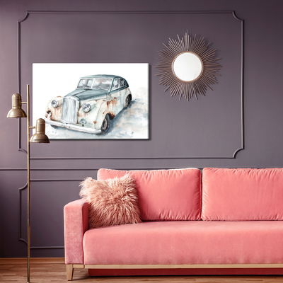 Ljuddämpande tavla - Old car painted