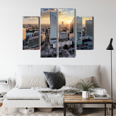Ljuddämpande tavla - Warsaw skyscrapers at sunset