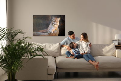 Ljuddämpande tavla - Puma in its natural habitat