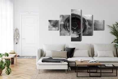 Ljuddämpande tavla - Car wheel in a cloud of 3d