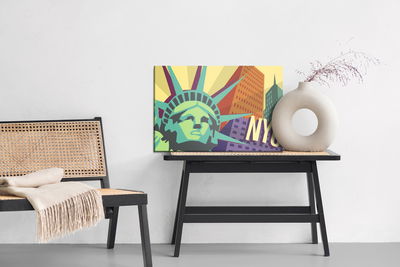 Ljuddämpande tavla - Colorful New York in retro