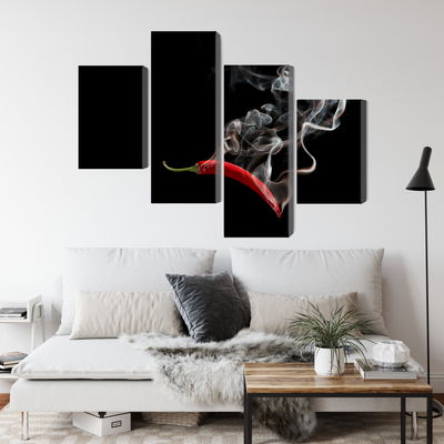 Ljuddämpande tavla - Red chili with smoke