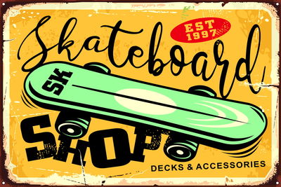 Ljuddämpande tavla - Skateboard and retro