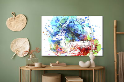 Ljuddämpande tavla - Deer in an abstract version