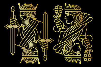 Ljuddämpande tavla - Golden king and queen