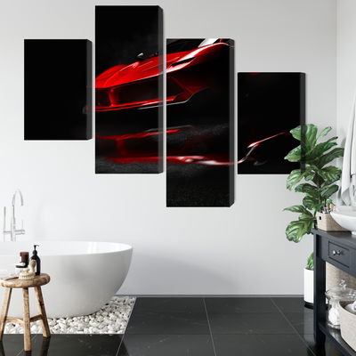 Ljuddämpande tavla - Red sports car 3d