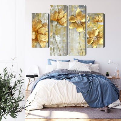 Ljuddämpande tavla - Decorative flowers in shades