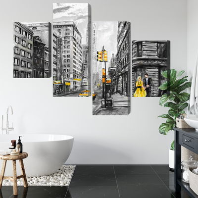 Ljuddämpande tavla - View of the street of new