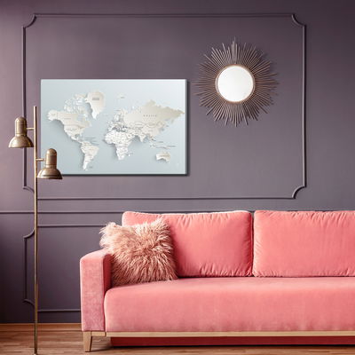 Ljuddämpande tavla - World map with 3d effect