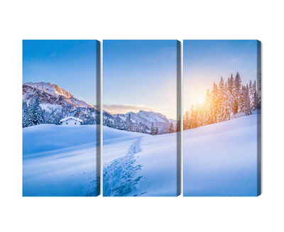 Ljuddämpande tavla - The alps at winter time 3d