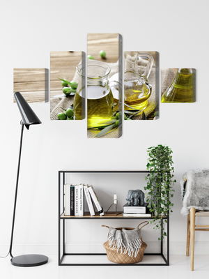 Ljuddämpande tavla - Olive oil with green olives