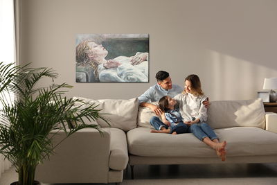 Ljuddämpande tavla - Sleeping young woman