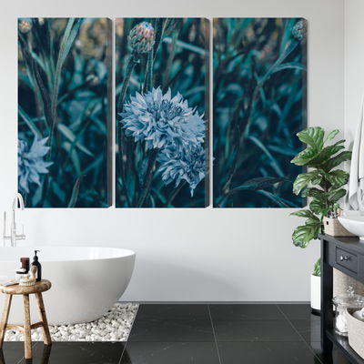 Ljuddämpande tavla - Cornflowers in the meadow 3d