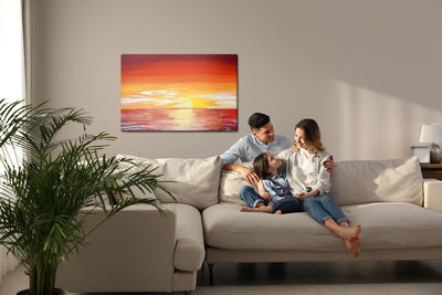 Ljuddämpande tavla - Red sunset on the sea