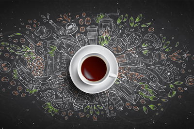 Ljuddämpande tavla - Top view of coffee