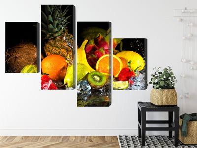 Ljuddämpande tavla - Fruit with a splash of water