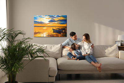 Ljuddämpande tavla - Colorful sunset over