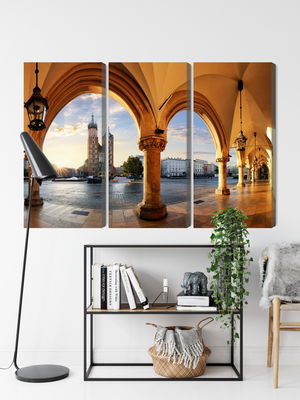 Ljuddämpande tavla - View of Kraków at sunset