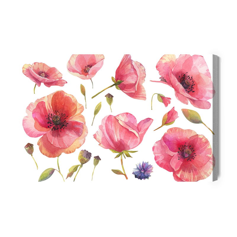 Ljuddämpande tavla - Wild poppies painted