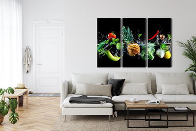 Ljuddämpande tavla - Fresh vegetables in the water