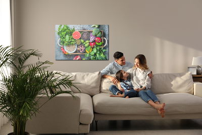 Ljuddämpande tavla - Vegetables, fruits and spices